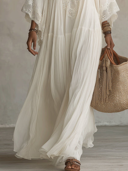 Candela | Vestido largo con escote bordado