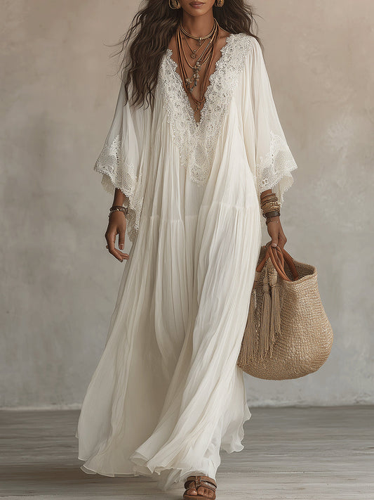 Candela • Vestido largo con escote bordado (Copia)